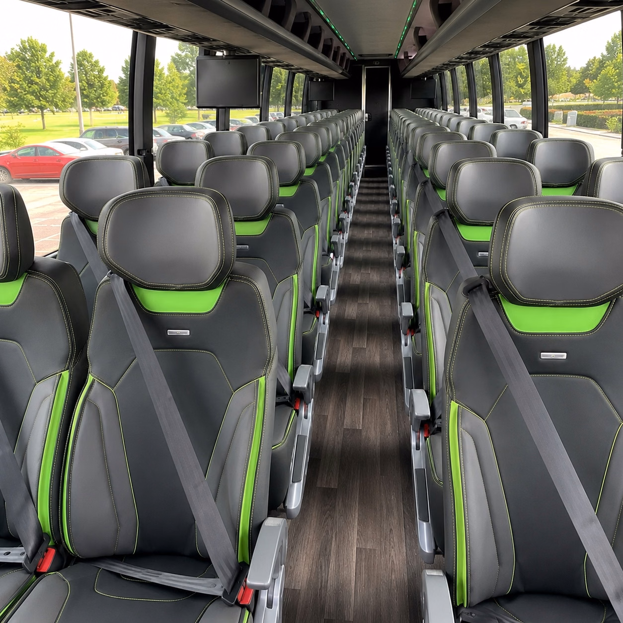 56 passenger charter bus interior
